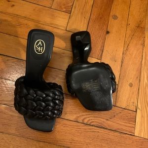 Ash open toe leather heels